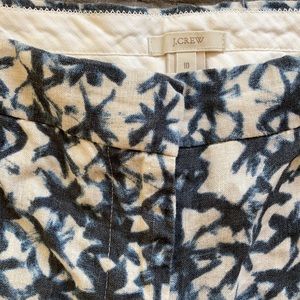 J Crew linen indigo pattern shorts
